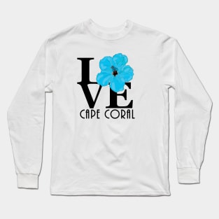 LOVE Cape Coral Blue Hibiscus Long Sleeve T-Shirt